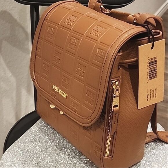 Steve Madden BFrankie Block Logo Backpack- Brown main image 3